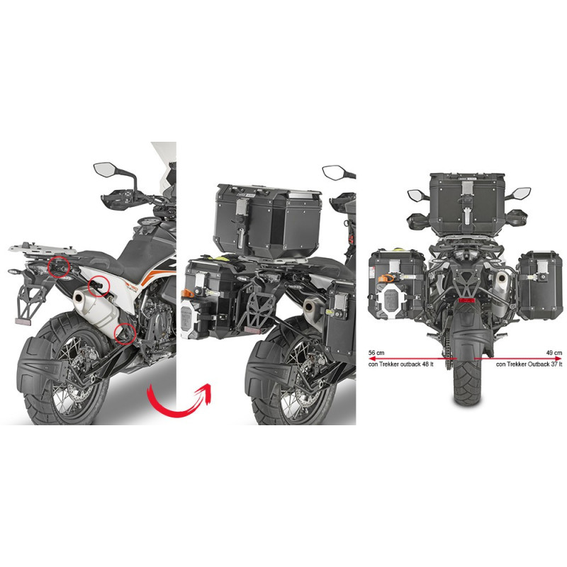 Stelaż pod kufry boczne Trekker Outback do KTM 790 Adventure - GIVI PLOR7710CAM