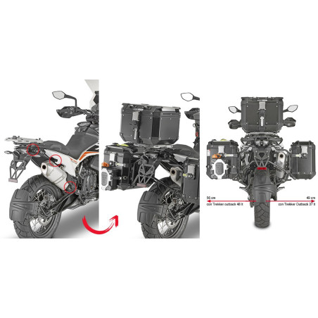 Stelaż pod kufry boczne Trekker Outback do KTM 790 Adventure - GIVI PLOR7710CAM