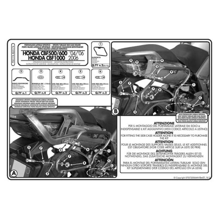Stelaż pod kufry boczne Monokey Side do Honda CBF500 [04-12], CBF600 [04-12], CBF100 - Givi PLX174 (zgodny z Kappa KLX174)