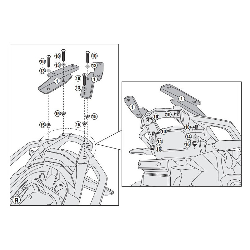 Stelaż pod kufer centralny do Honda CRF1000L Africa Twin [18-] - Givi SR1162 (zgodny z Kappa KR1162)