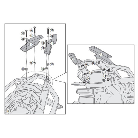 Stelaż pod kufer centralny do Honda CRF1000L Africa Twin [18-] - Givi SR1162 (zgodny z Kappa KR1162)