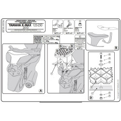 Stelaż pod kufer centralny do MBK Skycruiser 125 [10-12]/ Yamaha X-Max 125-250 [10- - Givi SR370M (zgodnyz Kappa KR370M)