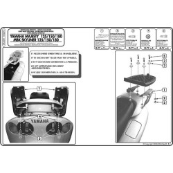 Stelaż pod kufer centralny do MBK / Yamaha Skyliner 125-150 [01-11]/ Majesty 125-150 - Givi SR46M (zgodny z Kappa KR46M)
