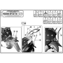 Stelaż pod kufer centralny do Piaggio Zip 50-125 [00-11] - Givi SR56 (zgodny z Kappa KR56)