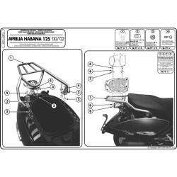 Stelaż pod kufer centralny do Aprilia Habana 125 [00-09] - Givi SR74 (zgodny z Kappa KR74)