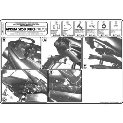 Stelaż pod kufer centralny do Aprilia SR 50 Ditech [97-05] - Givi SR78 (zgodny z Kappa KR78)