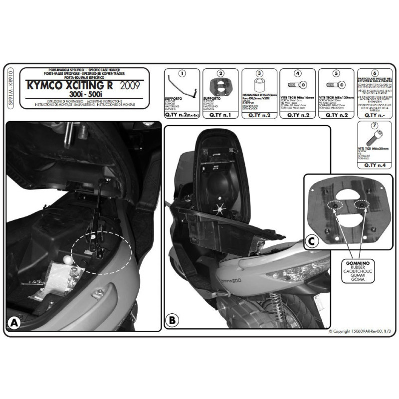 Stelaż pod kufer centralny do Kymco Xciting R 300i-500i [09-12] - Givi SR91M (zgodny z Kappa KR91M)