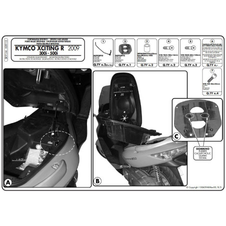 Stelaż pod kufer centralny do Kymco Xciting R 300i-500i [09-12] - Givi SR91M (zgodny z Kappa KR91M)