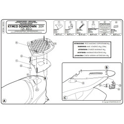 Stelaż pod kufer centralny do Kymco Downtown 125i-300i [09-12] - Givi SR92M (zgodny z Kappa KR92M)