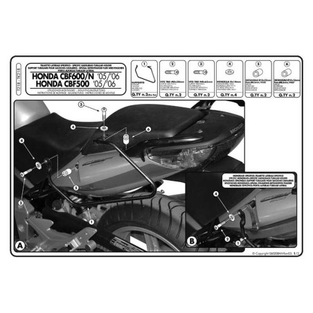 Stelaż pod sakwy do Honda CBF500 [04-07], CBF1000 [06-08] - Givi T218 (zgodny z Kappa TK218)