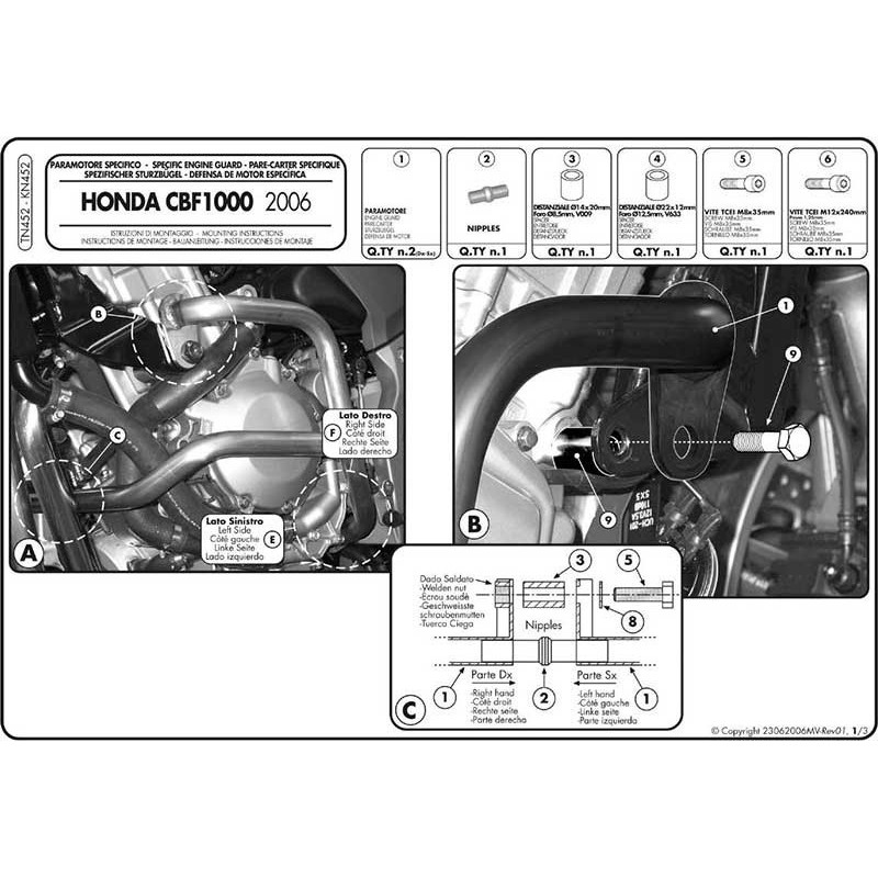 Gmole Givi TN452 (zgodne z Kappa KN452) do Honda CBF1000 [06-09]