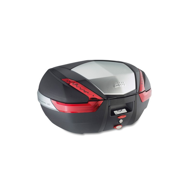 Kufer Givi V47N (czarny, 47 litrów, czerwone odblaski, pokrywa aluminiowa)