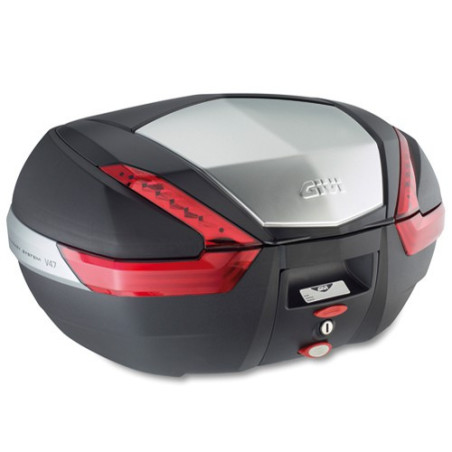 Kufer Givi V47N (czarny, 47 litrów, czerwone odblaski, pokrywa aluminiowa)