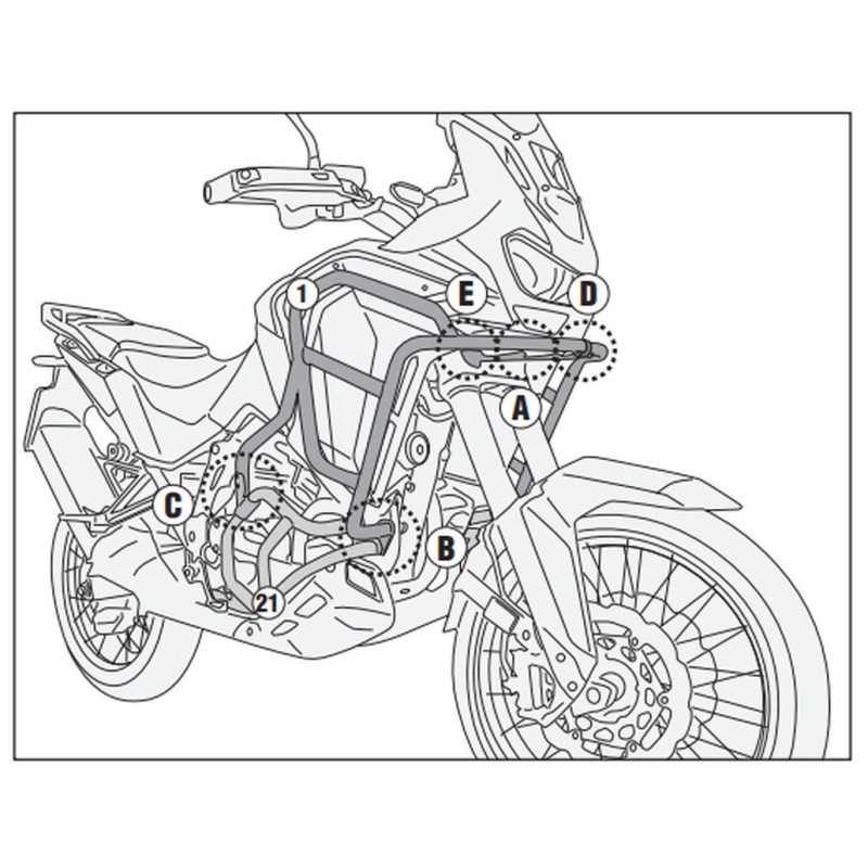 KAPPA GMOLE OSŁONY SILNIKA GÓRNE HONDA CRF 1100 L AFRICA TWIN ADVENTURE SPORTS '24-,