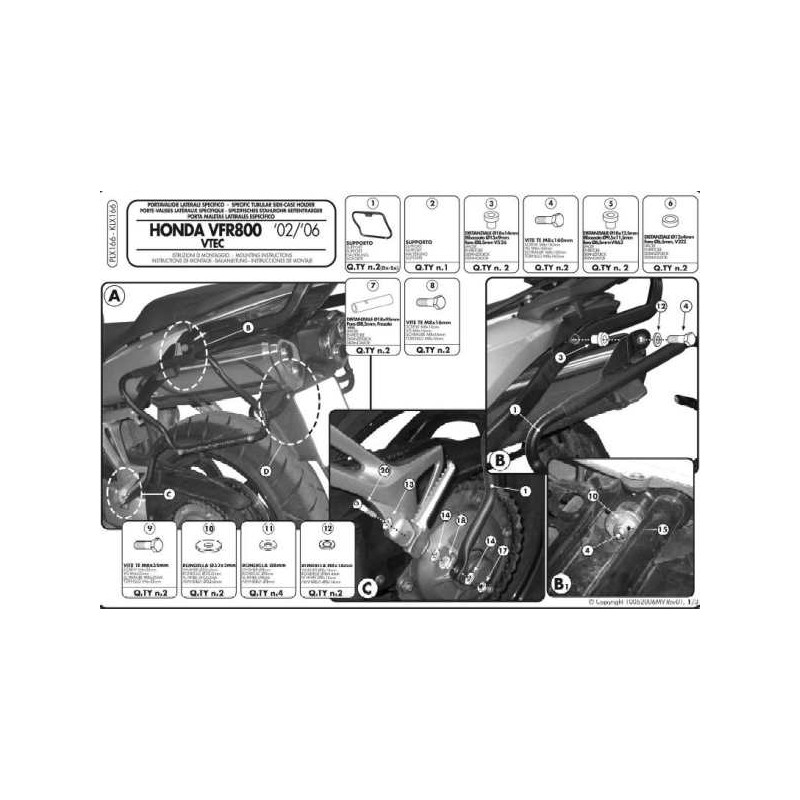 KAPPA STELAŻ KUFRÓW BOCZNYCH MONOKEY SIDE HONDA VFR 800 - TYLKO POD KUFRY K33N K'ROAD