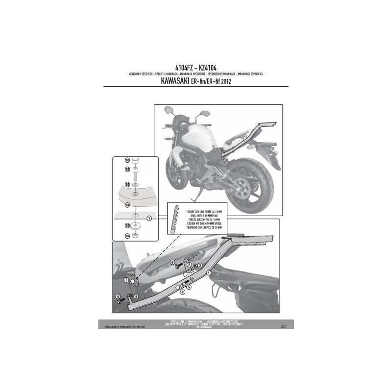 KAPPA STELAŻ KUFRA CENTRALNEGO KAWASAKI ER-6N / ER-6F 650 (12-15) ( BEZ PŁYTY )