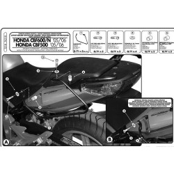 KAPPA STELAŻ POD TORBY (SAKWY) BOCZNE HONDA CBF 500 '04-'09, CBF 600S/N '04-'09, CBF 1000 '06-'09
