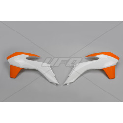 UFO OSŁONY CHŁODNICY KTM SX/SXF '13-'15, EXC '14-'16 KOLOR BIAŁY/POMARAŃCZOWY