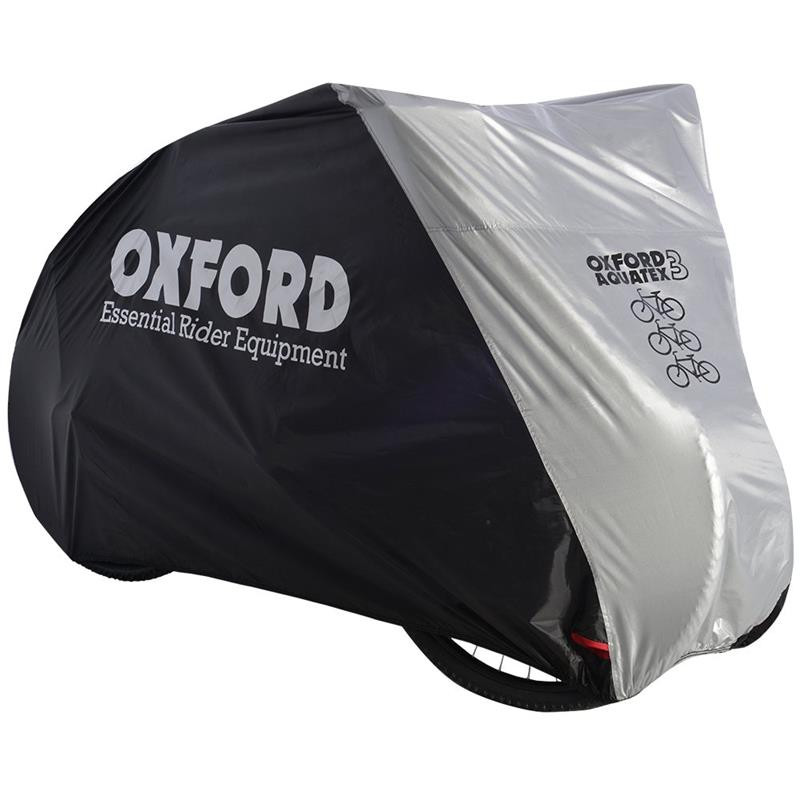 OXFORD AQUATEX ROWEROWY POKROWIEC WODOODPORNY NA TRZY ROWERY KOLOR SZARY/CZARNY