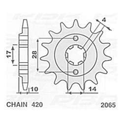 S ZĘBATKA PRZEDNIA 2065 13 DERBI SENDA 50 '96-'99 (ŁAŃC. 420) - WYPRZEDAŻ