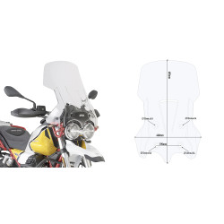 GIVI SZYBA PRZEZROCZYSTA 68,5 x 46 cm (H x W) - MOTO GUZZI V85 TT (19)