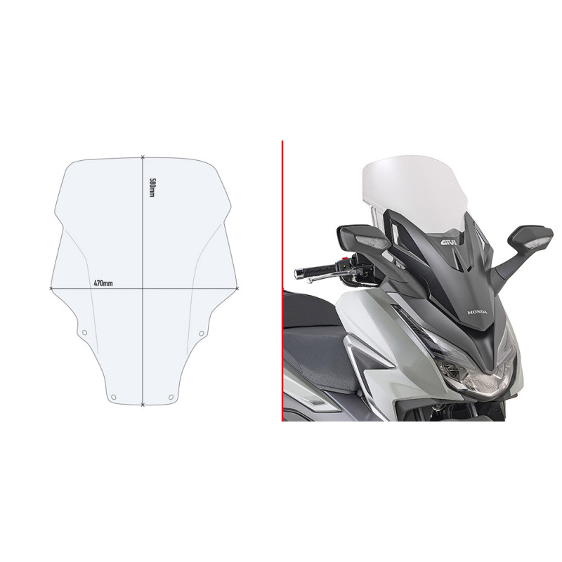 GIVI SZYBA PRZEZROCZYSTA - HONDA FORZA 125 / 350 (21)