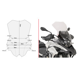 GIVI SZYBA PRZEZROCZYSTA 52 X 38 CM (H X W) - BENELLI TRK502 (17   20)