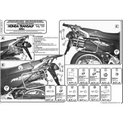 KAPPA STELAŻ KUFRÓW BOCZNYCH MONOKEY HONDA XL 600V TRANSALP `94-99 - RÓWNIEŻ POD KUFRY MONOKEY RETRO-FIT KVE K'VENTURE ALU ORAZ