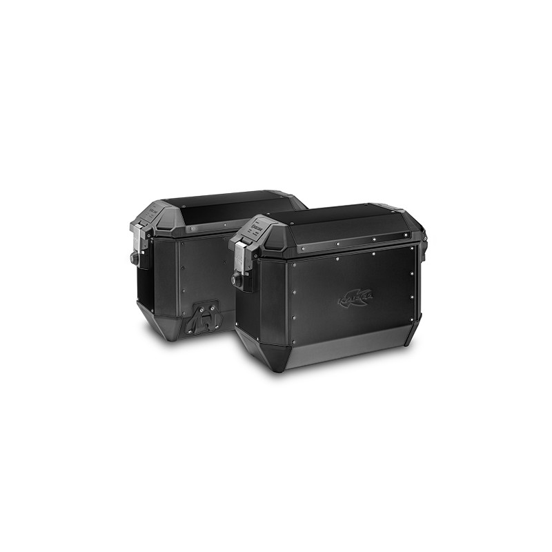 KAPPA KUFRY BOCZNE 36L MONOKEY KMS36B K'MISSION ALUMINIOWE BLACK LINE (PARA   2 SZT) + DODATKOWY ZAMEK - DO STELAŻY BOCZNYCH KL,