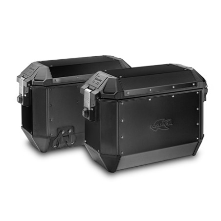 KAPPA KUFRY BOCZNE 36L MONOKEY KMS36B K'MISSION ALUMINIOWE BLACK LINE (PARA   2 SZT) + DODATKOWY ZAMEK - DO STELAŻY BOCZNYCH KL,