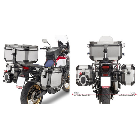 Kufry boczne GIVI Outback EVO Honda CRF1000L Africa Twin [16-17] - srebrne
