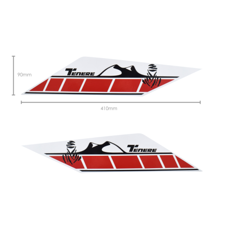 Pyramid Kalkomanie Tylny panel boczny Grafika Czerwony Yamaha Tenere 700 2019-