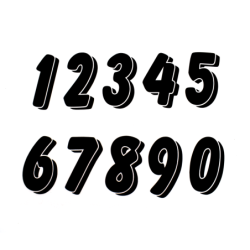 Zestaw naklejek Pyramid Racing Numbers 0-9 3D czarny