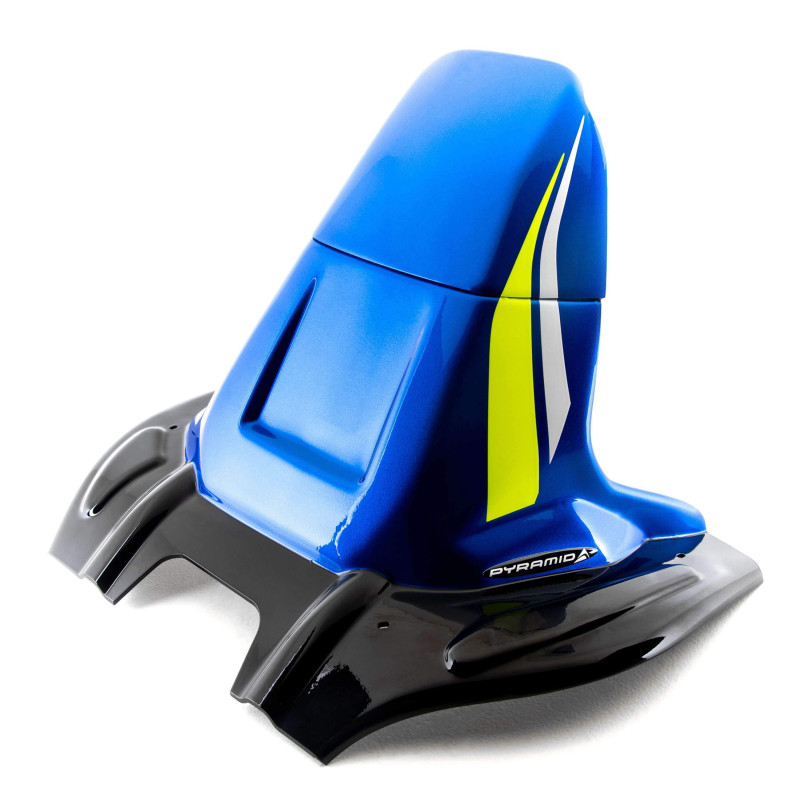 Błotnik Pyramid Metallic Blue (Triton Blue z żółtymi i białymi paskami) Suzuki GSX-R1000 2017-Aktualne