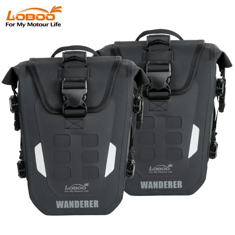 LOBOO WANDERER Wodoodporne (IPX6) torby boczne 6L (para) montowane na gmole, czarne