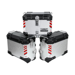 LOBOO PIKE Kufer centralny srebrny 45L + LOBOO PIKE Kufry boczne srebrne 37+37L (10.5.01371.010.21)