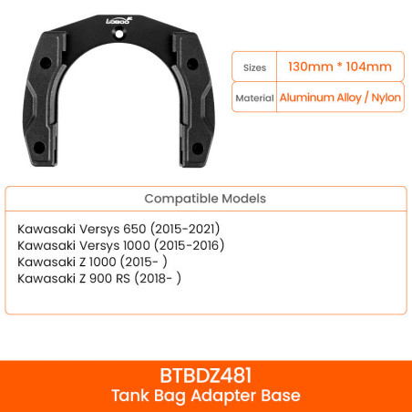 LOBOO Uchwyt Tank Bag Easy Kawasaki Versys 650 (2015-2021), Versys 1000 (2015-2016), Z1000 (2015-), Z900RS (2018-)
