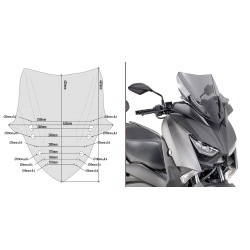 Szyba turystyczna Givi D2136S do Yamaha X-MAX 300 [17-], X-MAX 400 [18-]