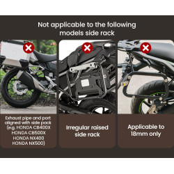 LOBOO Nadmuchiwane miękkie torby boczne na gmole, wodoodporne z aluminiowymi płytami montażowymi, seria ALPINE, czarne, 2 szt 30