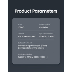 LOBOO Crash Bar do SUZUKI 800DE (2024-) Czarne (10.3.01421.003.11)