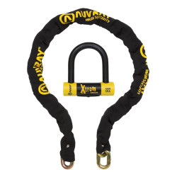 AUVRAY zestaw łańcuch z kłódką XTREM MEDIUM - długość 140 cm, średnica 13,5 mm (klasa S.R.A.)