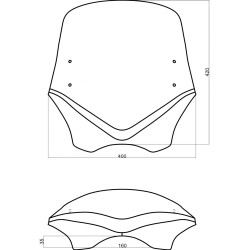 Uniwersalna szyba do motocykli bez owiewek MRA, forma VFSC, przyciemniana