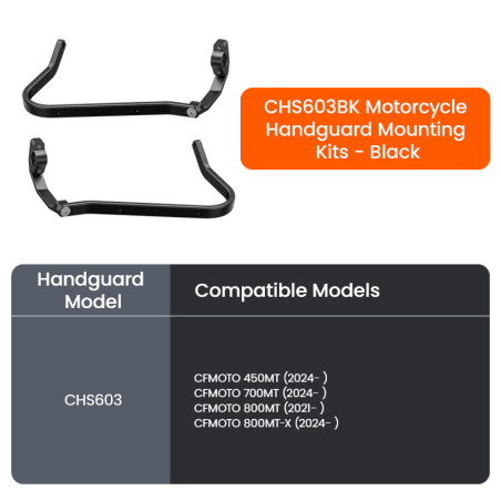 LOBOO Osłony dłoni (mocowania, czarne) CFMOTO 450MT 700MT 800MT 800MT-X (10.3.34603.002.11)