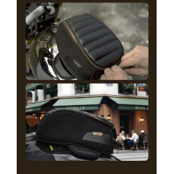 LOBOO Vintage Tank Bag magnetyczny 3,5L, retro design, czarny