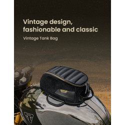 LOBOO Vintage Tank Bag magnetyczny 3,5L, retro design, czarny