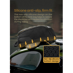 LOBOO Vintage Tank Bag magnetyczny 3,5L, retro design, czarny