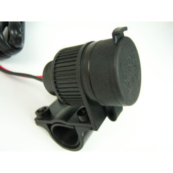 Podwójne gniazdo USB do motocykli 12-24V, do kierownicy 22 mm / 25 mm