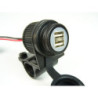 Podwójne gniazdo USB do motocykli 12-24V, do kierownicy 22 mm / 25 mm