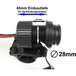 Podwójne gniazdo USB do motocykli 12-24V, do kierownicy 22 mm / 25 mm