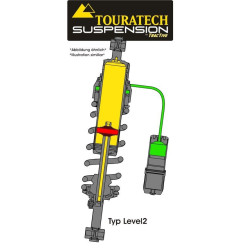 Amortyzator obniżający Touratech Suspension (-50 mm) do BMW F800GS/F800GS Adventure od 2013 roku, typ Level2/ExploreHP